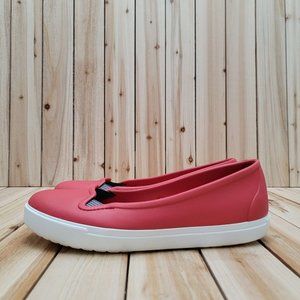 Crocs Women's Citilane Slip-On Flats Size 11 Red Flame/White Comfort Shoe 202923